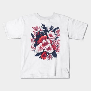 4th of July - Floral in Flag Colors Kids T-Shirt